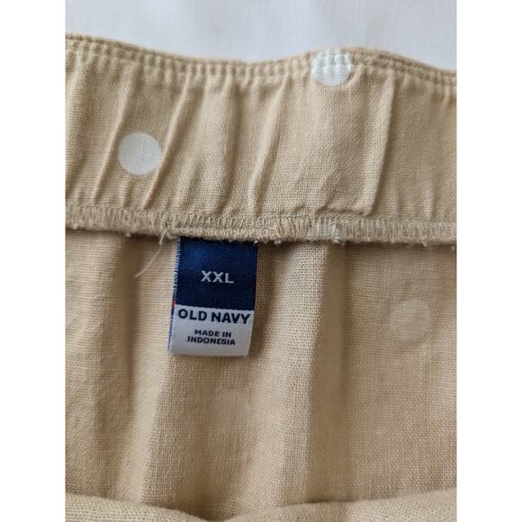 Old Navy Womens Beige Polka-dot Linen-Blend‎ A Line Skirt XXL Lightweight New - Picture 5 of 8